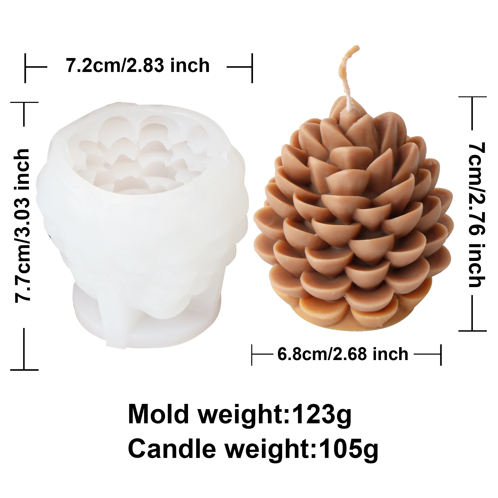 DIY Pinecone Candle Silicone Hazelnut Mold Handmade Acorn Cup Scented Candle Resin Gypsum Mold Cake Baking Tool Home Decor Gifts