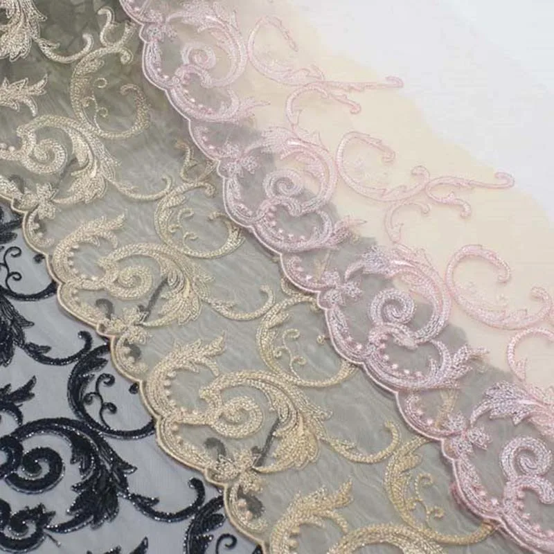 

29Yards Embroidered Pink Black Lace Trim Clothes Accessory Lingerie Bra Girl's Dress Sewing Garment Fabrics