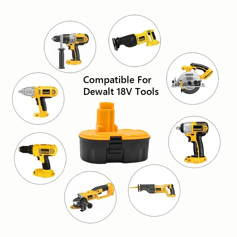 Imagem -02 - Ni-mh Ferramenta Elétrica para Dewalt Bateria de Substituição Dc9096 De9039 De9095 Dw9098 De9503 Dw9096 18v 12800mah