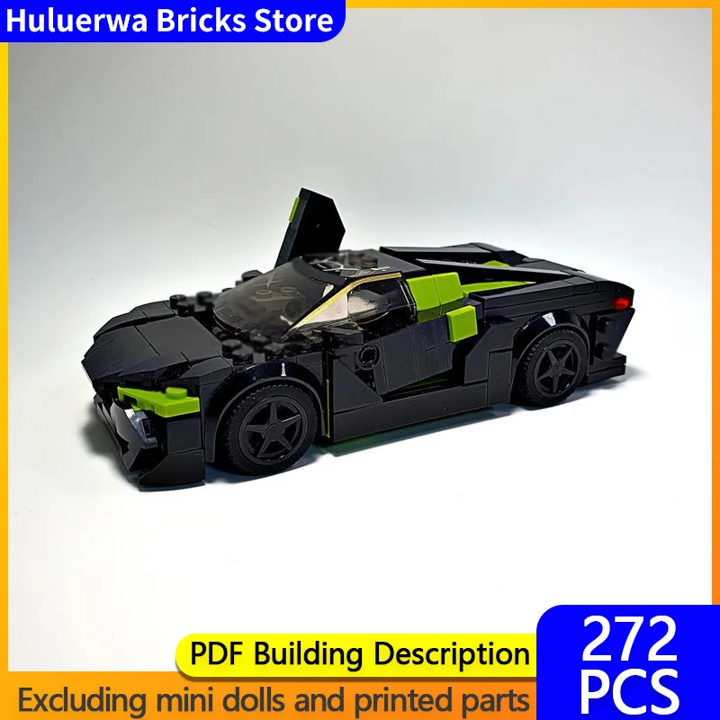 

Модель скоростного гоночного автомобиля MOC, строительные кирпичи, ножничные двери, модульная технология Hypercar, детские праздничные подарки, сборка игрушек, костюм