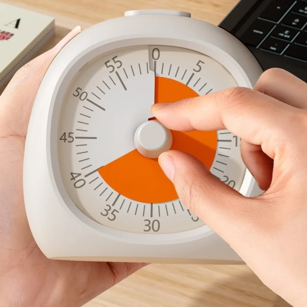 Portable Plastic Visual Timer Silent 60 Minute Study Timer Focus Aid Time Management Tool Kitchen Timer