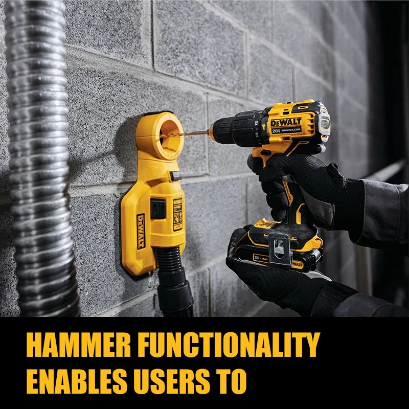 DEWALT DCD709 1/2in Brushless Cordless Compact Hammer Impact Drill Driver Electric Screwdriver 20V Lithium Power Tools 1650RPM