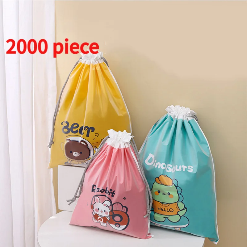 20 00piece.Custom.Recyclable Eco Friendly Pouch Printing Rpet Pe Plastic Drawstring Bag With Custom Logo