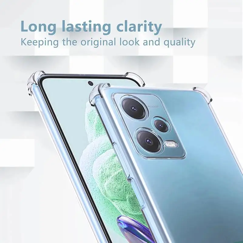 New Shockproof Clear Silicone Soft Case For Xioami Redmi Note 13 12 12S 11 11S 10 Pro Plus Turbo Speed Case For Redmi 13C 12C image 3