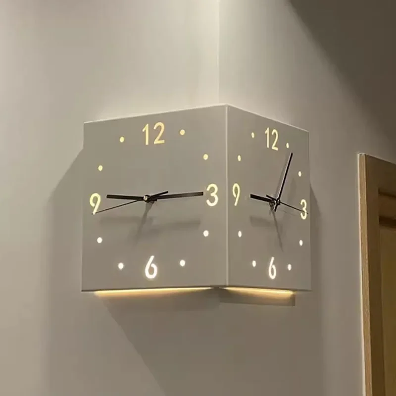 

White Digital Clock Wall Light Living Room Simplicity Nordic Decoration Wall Clock Originality Design Reloj Pared Home Furniture