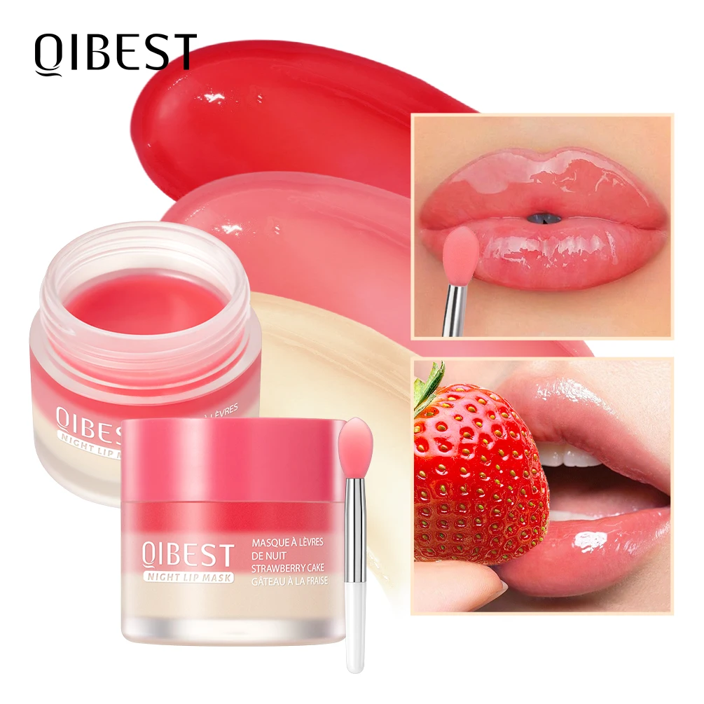 QIBEST Lip Sleeping Mask Soften Cracking Lip Dead Skin Remover Dry Lips Treatment Exfoliant for Lips Nourish Jelly Lip Mask