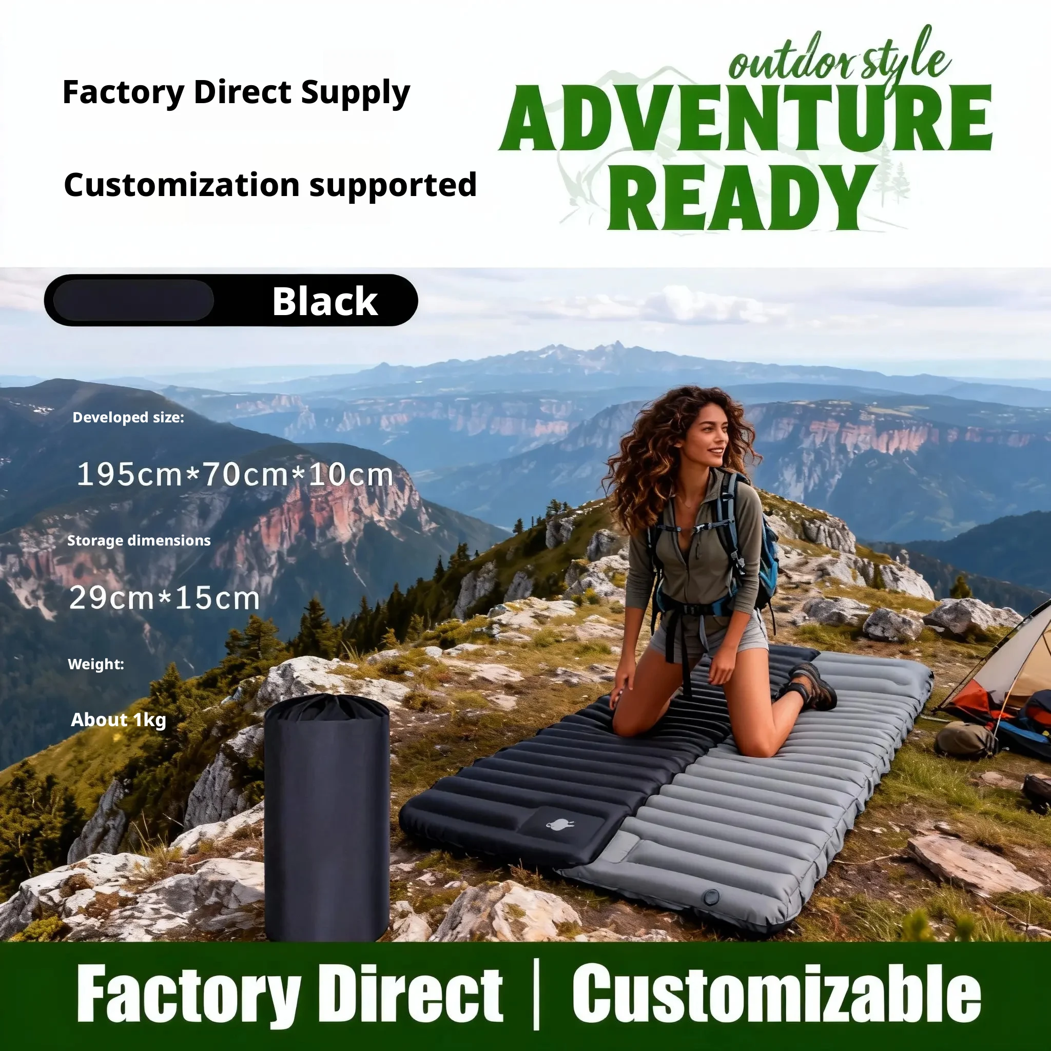 

High Quality Inflatable Foot Pad Air Mattress Thicken 10cm Sleeping Pad Splicing Bed Beach Picnic Mat Camping Tent Air Cushion