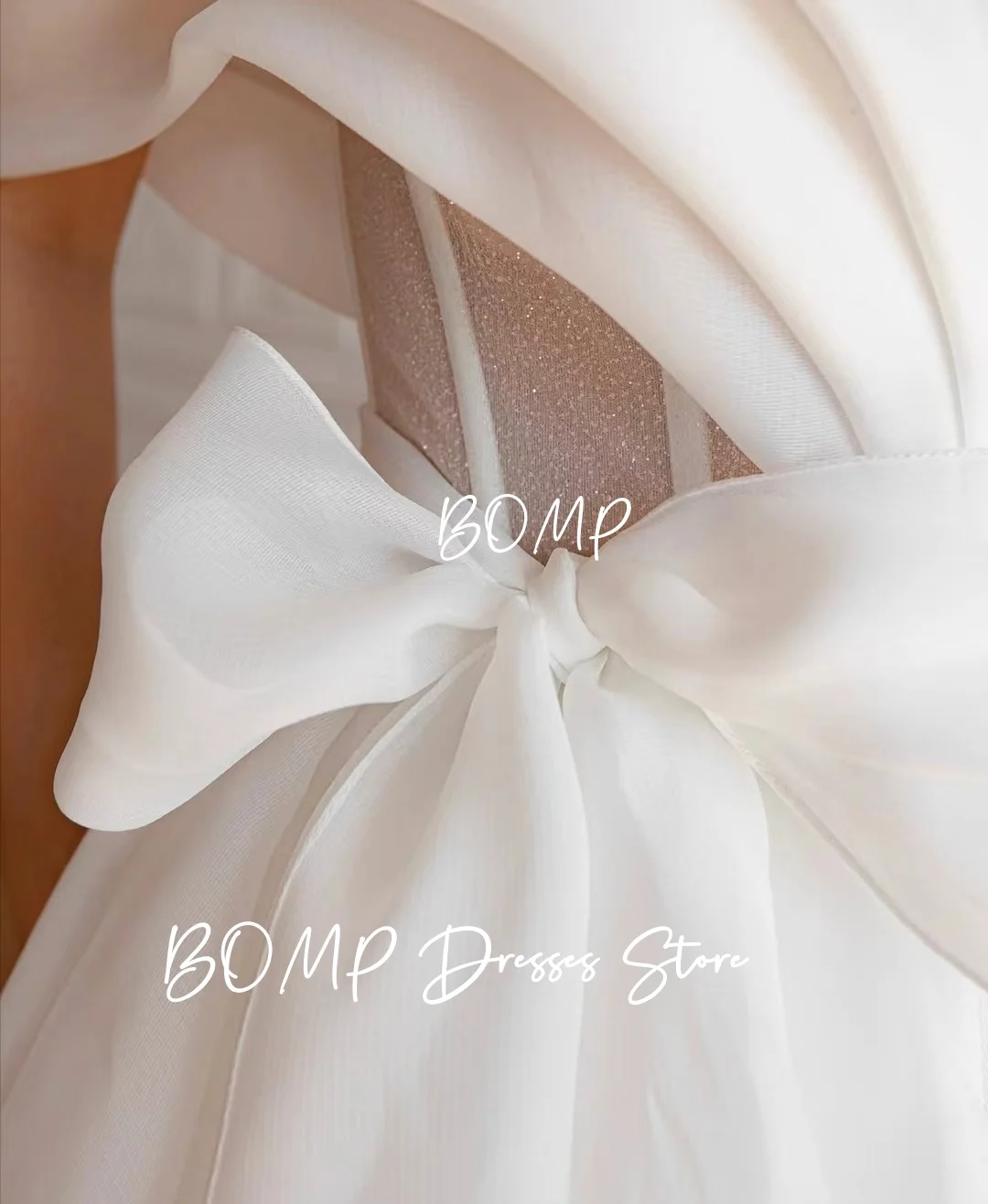 ZHIO 우아한 오프 숄더 아이보리 웨딩 파티 드레스 플리츠 A라인 오간자 리본 특별 행사 프롬 가운 맞춤 제작