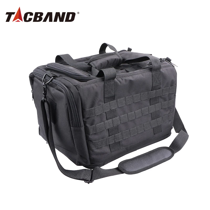 Deluxe Range Bag for Firearms and Ammo, Pistol Shooting Tactical Nylon Gun Bag with Magazine Storage Pockets