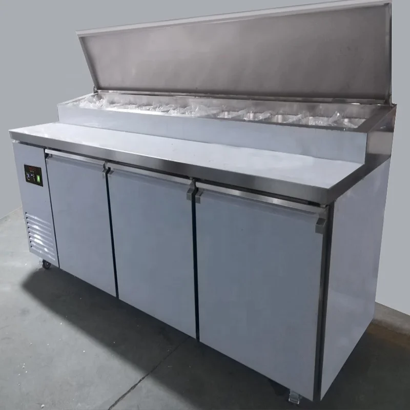 Commercial Refrigerator Prep Fridge Refrigerated Pre Table Saladette Prep Counters Pizza Salad Prep Counters
