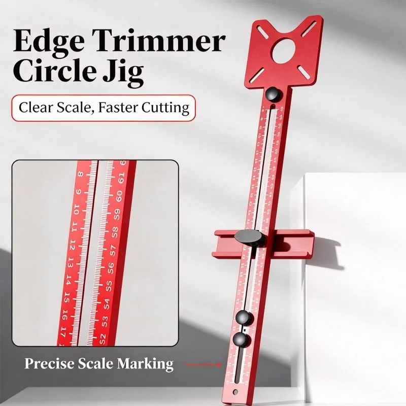 Circle Cutting Jig for Woodworking Router, Round Hole Drilling Trimming Machine Slotting Bracket Locating Ruler Auxiliary Tool