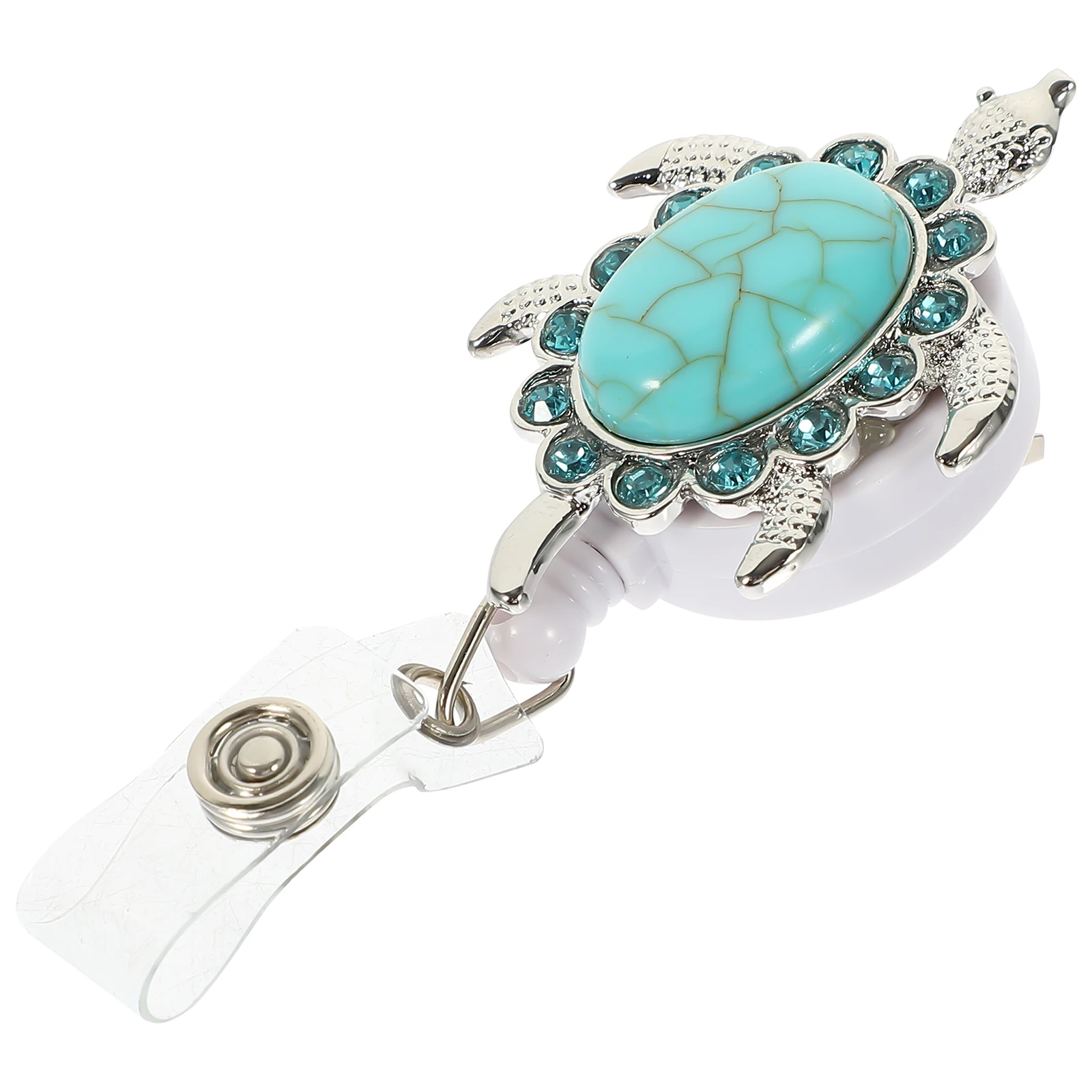 

Turtle Shape Retractable Badge Holder Easy Pull Buckle Portable Multi Purpose Keychain Backpack Decoration Nurse Teacher Student
