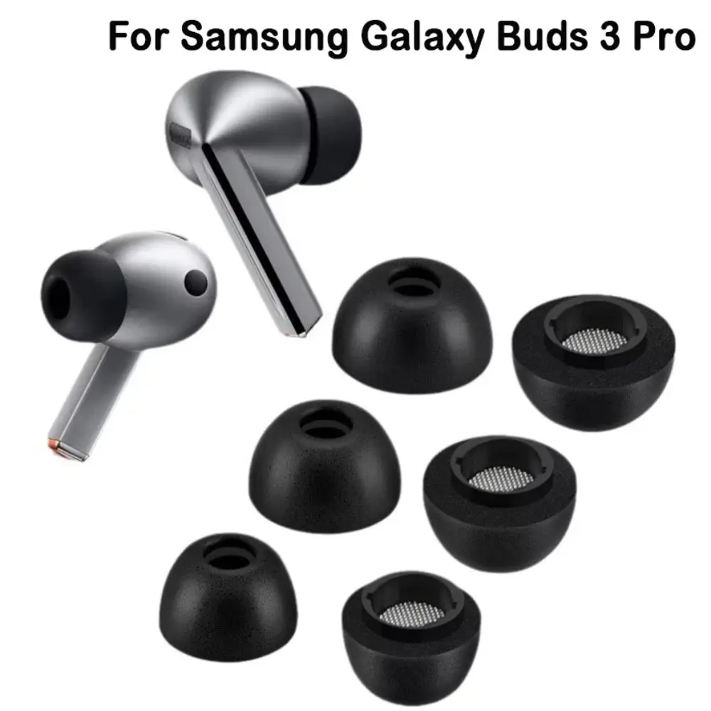 Soft Memory Foam Ear Tips Rebound Anti-Slip Replacement Earplugs Noise Reduction Earbuds for Samsung Galaxy Buds 3 Pro