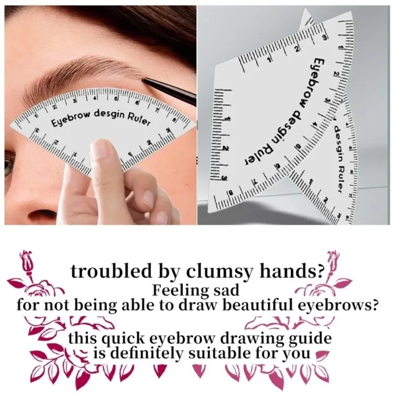 1Pcs Durable Brow Shaping Stencils Portable Drawing Eyebrow Desgin Ruler Instant Shaper Supplies Safe Material