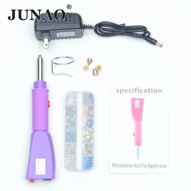 

Fast Heated Hotfix Rhinestone Set Pink Choice Hot Fix Applicator Crystal Glass Iron-on Wand Heat-fix Tool Gun Garment Dress