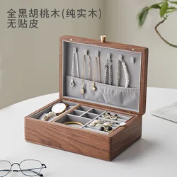 Solid Wood Jewelry Box Storage Box, High-end Exquisite Retro Desktop High-end Jewelry Ring Necklace Earring Jewelry Box