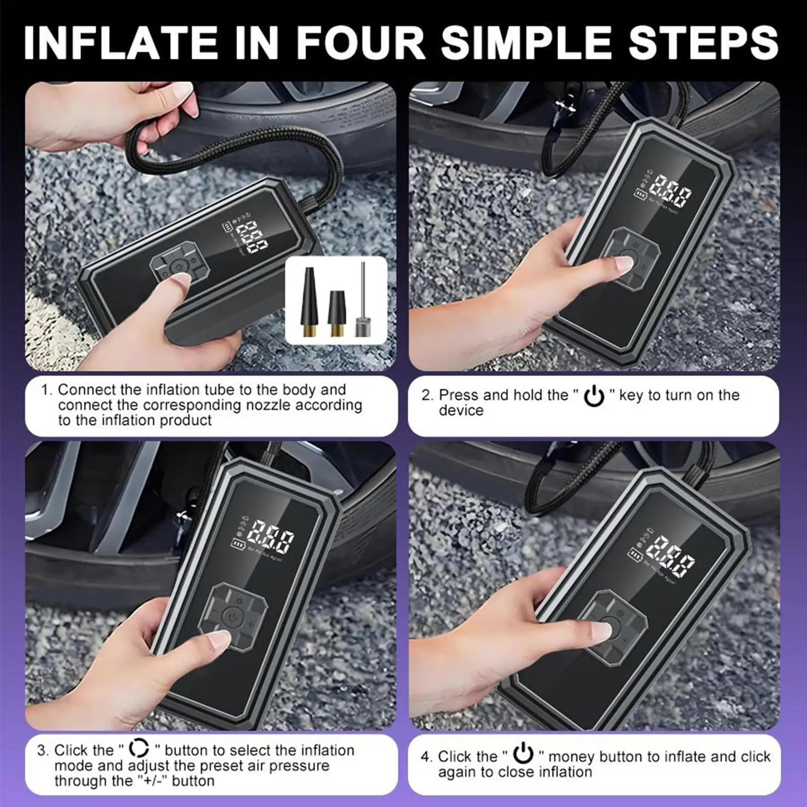 

Tire Air Pump Small Digital Display Portable Tire Pump Air Compressor For Car For Motorcycle Bike Ball Auto Inflatables Outdoor