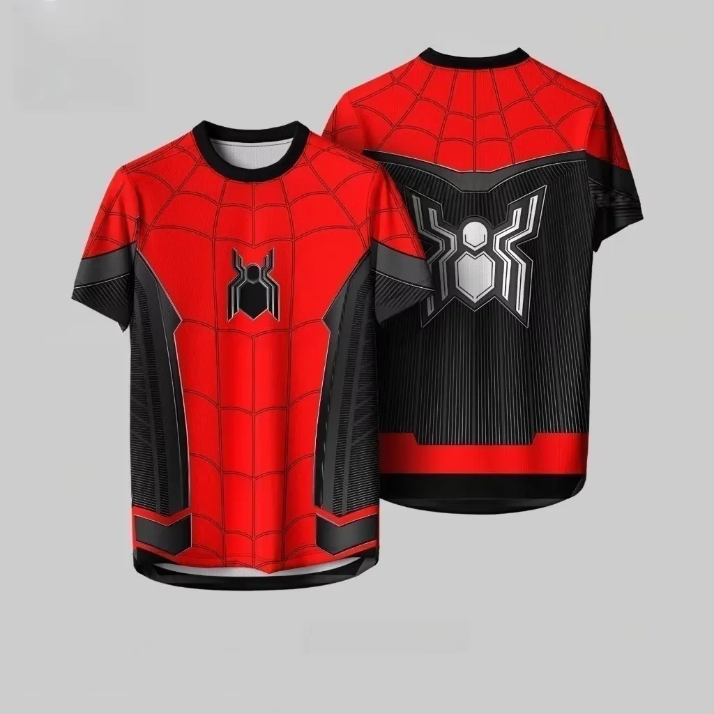 2026 Eltern-Kind Spider Hero Grafik-Jersey, Rot-Blau-Gold 3D-gedrucktes Kurzarm-T-Shirt, Polyester Familien-Matching-Oberteile – Detail 8