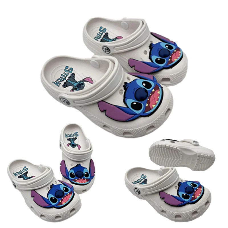 

New Stitch Summer White with decoration Slipper Men Waterproof Outdoor Beach Holey Eva Shoes Sandals Girl Flip Flop Boy Slipper