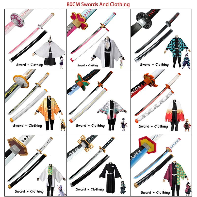 

Demon Slayer 80Cm Suits Cosplay Anime Costume Tanjirou Zenitsu Kyoujurou Muichirou COS Clothing Holiday Gifts Film & TV Props