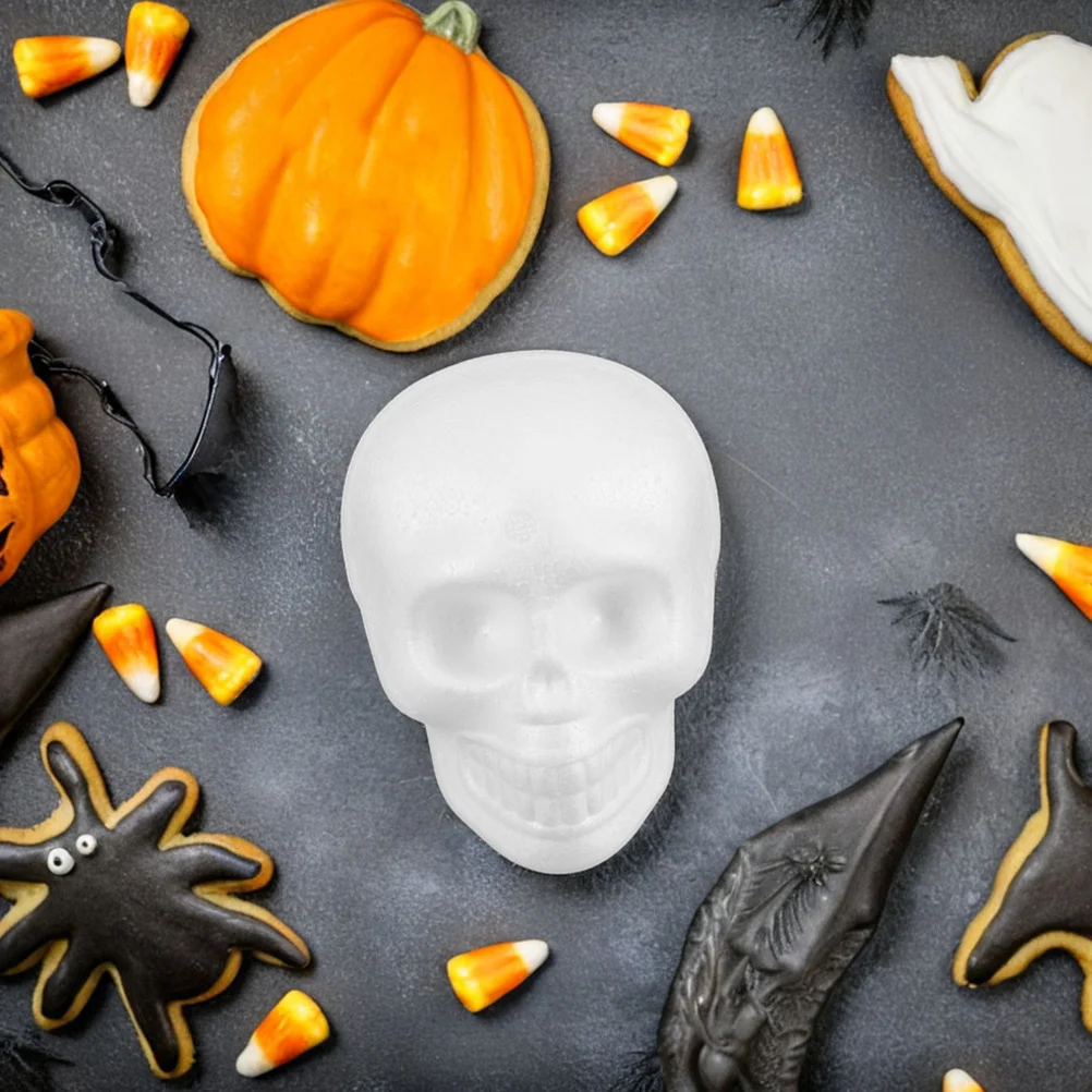 

6pcs Heads Diy White Unpainted Craft Models Easy Hanging Spooky Party Decorations Indoor Outdoor Lightweight Halloween Hanging