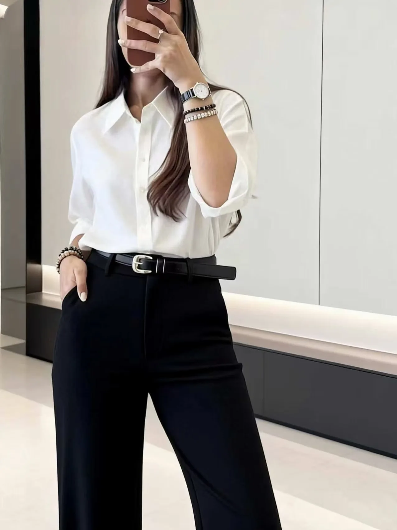 Women Black High Waist Wide Leg Suit Pants With Belt Elegant Office Business Formal Trousers Straight Leg Workwear Pants