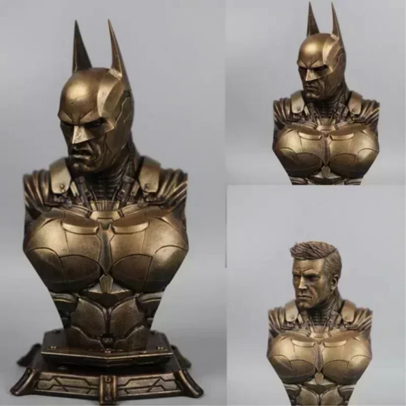 

Arkham Knight Bust Figure Sculpture Replaceable Head Imitation Batman Figurine Copper Home Decor Statue Model Collectible Gift