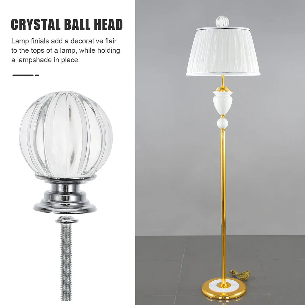 

4Pcs Crystal Lamp Finial 30Mm Solid Light Knob for Lamp Shade Holder Stylish Fixture Decor Replacement Harp Lighting Accessory