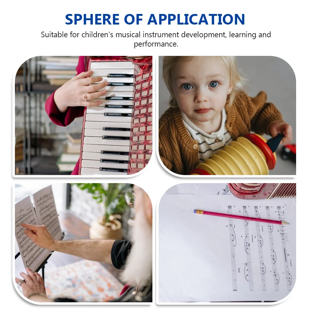 

Kids Accordion Wooden Children Musical Instrument Lightweight Portable Educational Plaything For Beginner Practice Instrument