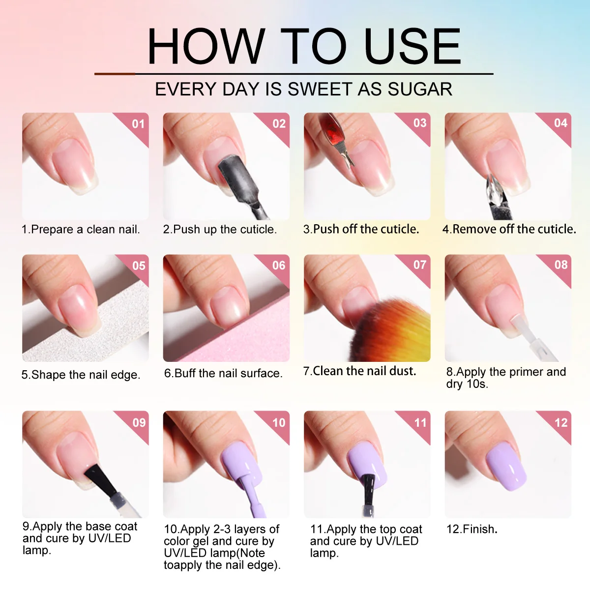 Gel Nagellak Set 12 STKS Macaron Kleuren serie 8 ML Glitter Art Nail Gel Kit voor Beginner Manicure Art Salon/Thuis Cadeau voor Vrouwen