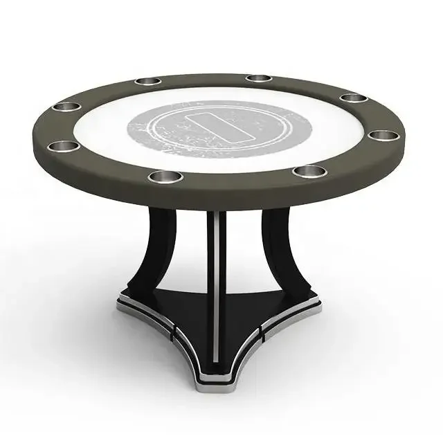 YH 1.2m/1.4m New Style Casino Quality Round Shaped Triangle Legs Texas Poker Table With Water Cups
