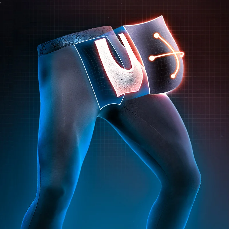 

5PCSGun-bullet separated scrotal support long Johns, no-wear underpants, leggings, thermal pants, and thin men's underpants for