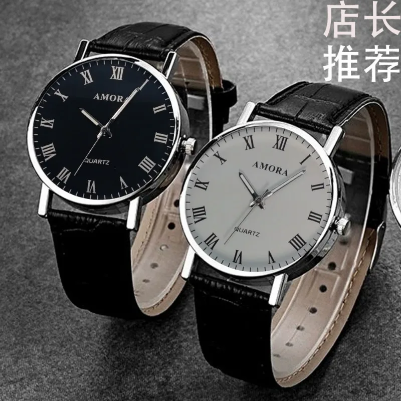 Reloj informal con esfera redonda, Relojes de pulsera de cuarzo con correa de cuero, Relojes de pulsera de negocios Para Hombre, Relojes de lujo Para Hombre