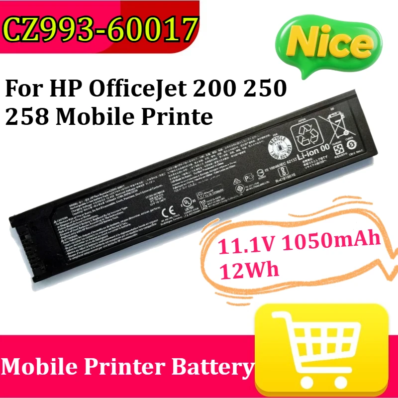 

Новая батарея CZ993-60017 11.1V 1050mAh 12Wh для HP OfficeJet 200 250 258 Mobile Printer M9L89A