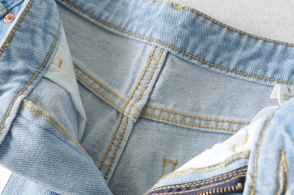 Damskie letnie spodenki jeansowe z wysokim stanem i mankietami, luźne, wyszczuplające, w kształcie litery A, z szerokimi nogawkami, modne, codzienne, nowość 2020.