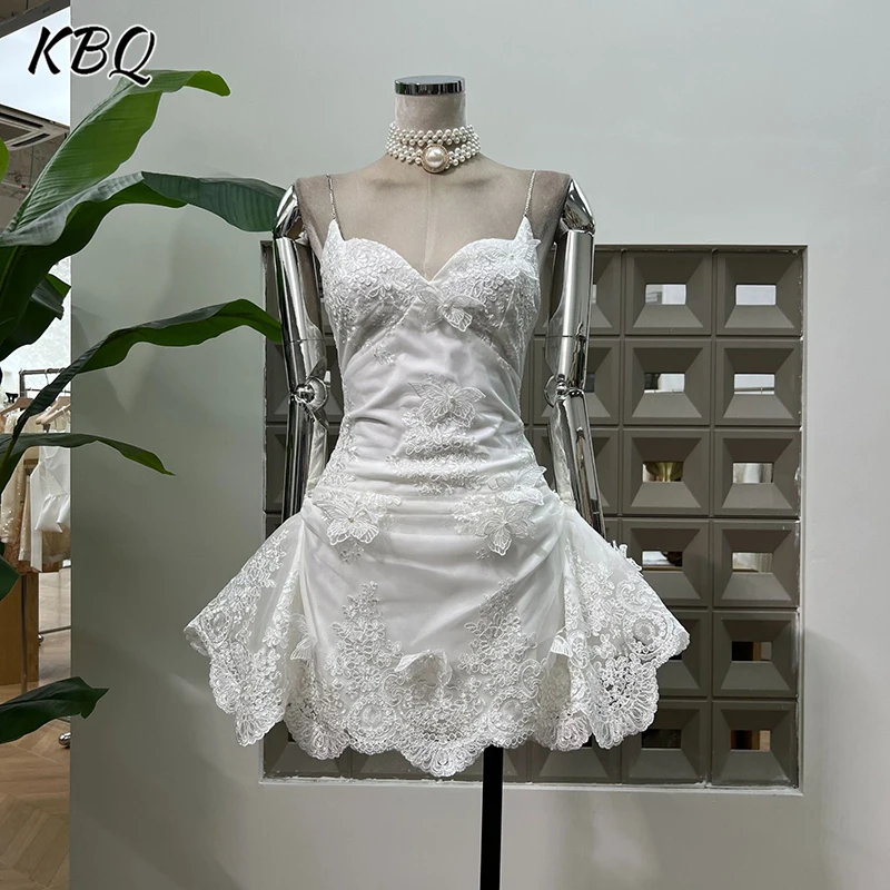 

KBQ Solid Sexy Perspective Lace Mini Dresses For Women Camisole Sleeveless Backless High Waist Elegant Dress Female Fashion New