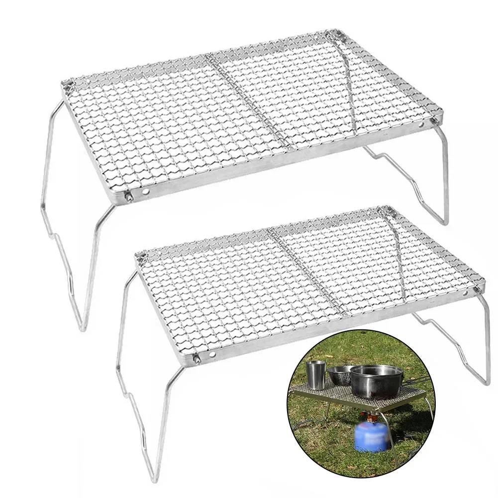 

Outdoor Foldable/Portable Barbecue Grill Camping Grill Grid For BBQ Hiking/Fishing Barbecue Grill W/ Storage Bag Stainless-Steel