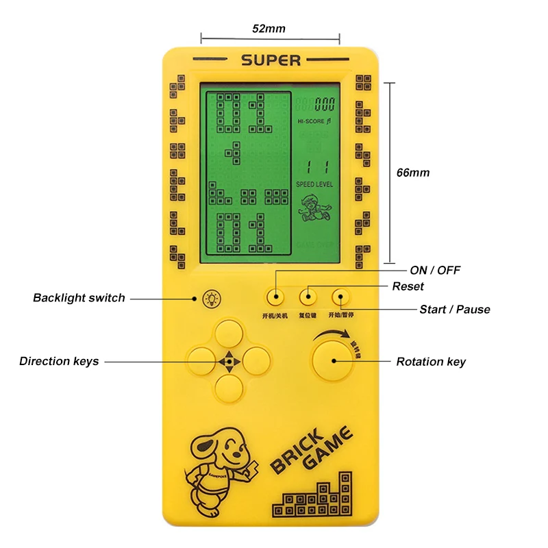 Creative Block Brick Console Game Brick Games Tank Battle Racing Puzzle Retro Handheld Portable Game Toys Children Festival Gift