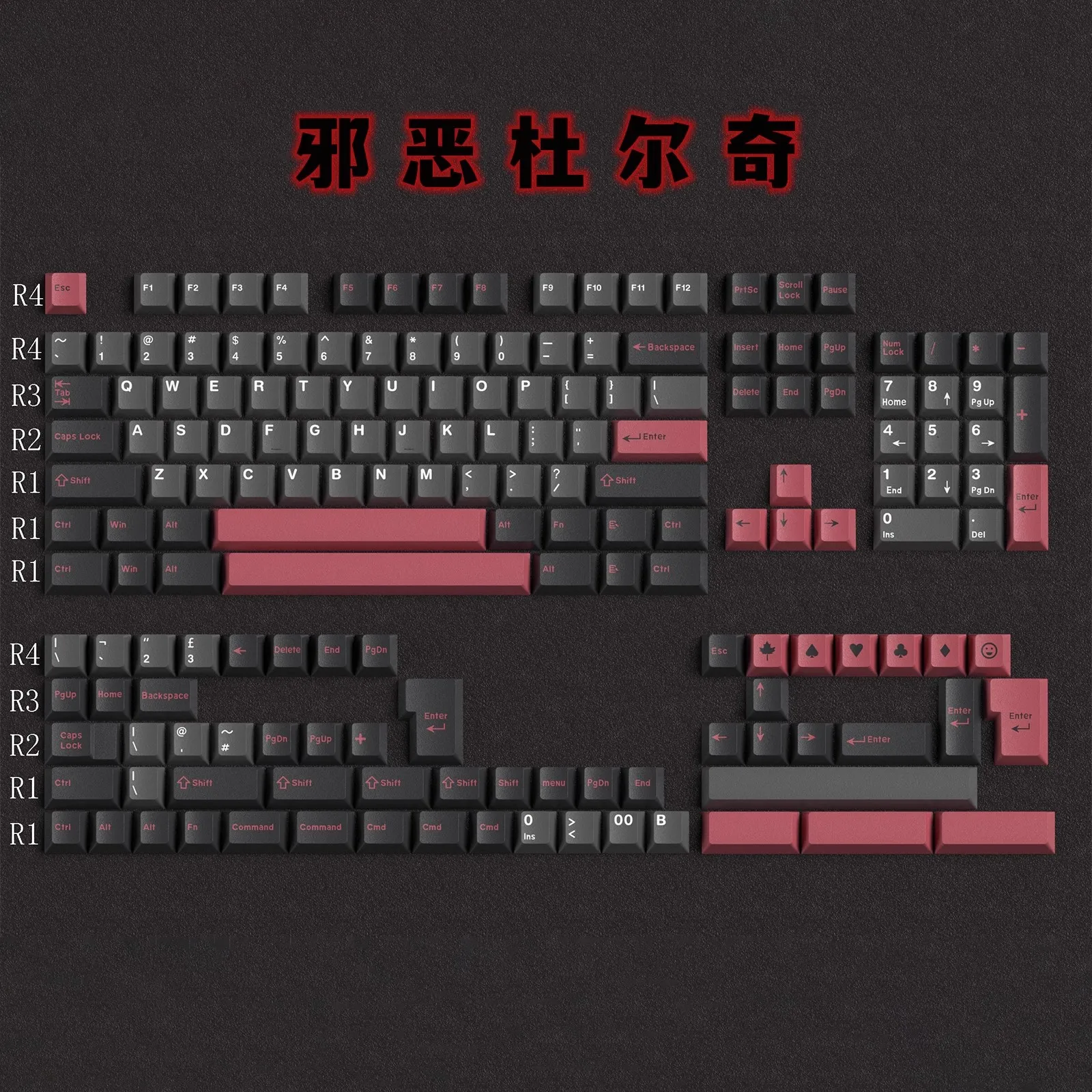 

1 Set GMK Evil Dolch Nightshade Keycaps ABS Double Shot Key Caps Cherry Profile Lightproof Keycap For MX Switch Keyboard Wooting