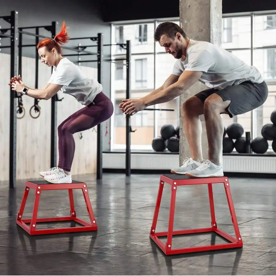 Plyometric Jump Box 12 To 30 Inch Plyo Box Steel Plyometric Platform And Jumping Agility Box Anti-Slip Fitness Exercise Step Up