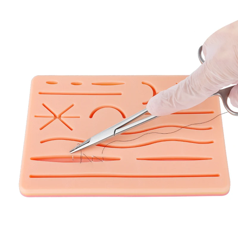 1PC Skin Suture Practice Pad for Medical Students Wound Y Traumatic Surgical Suturing Training Pad Reusable Silicone Model