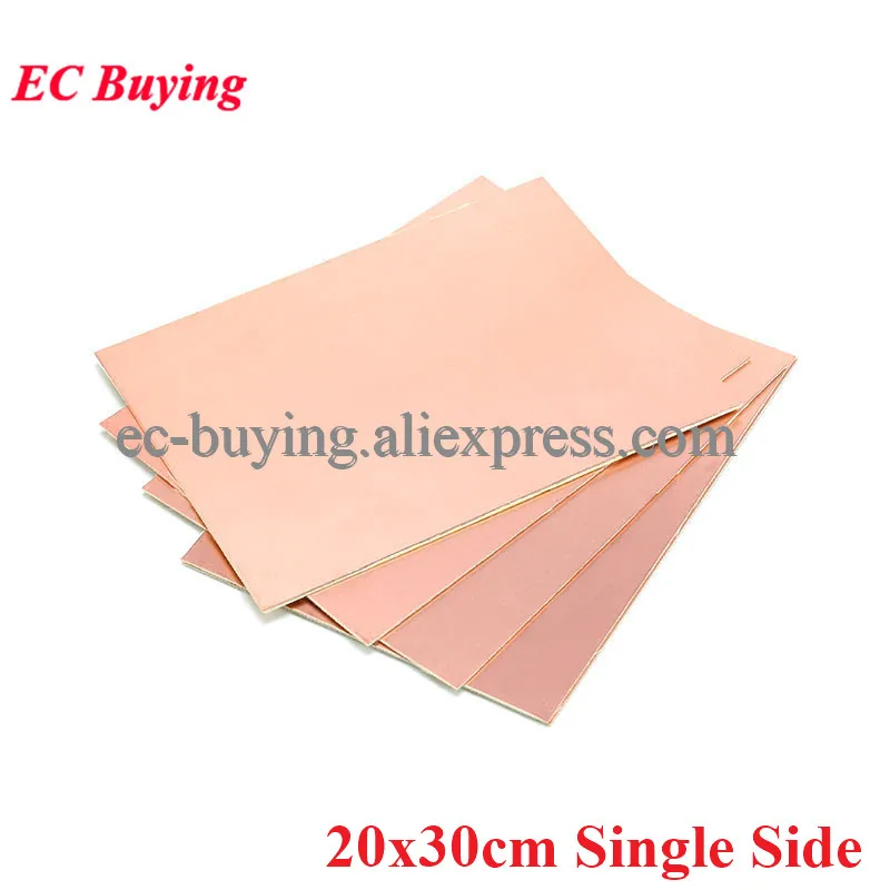 5pcs FR4 PCB 20*30cm Single Side Copper Clad plate DIY PCB Kit Laminate Laminating Circuit Board 20x30cm 200x300x1.5mm