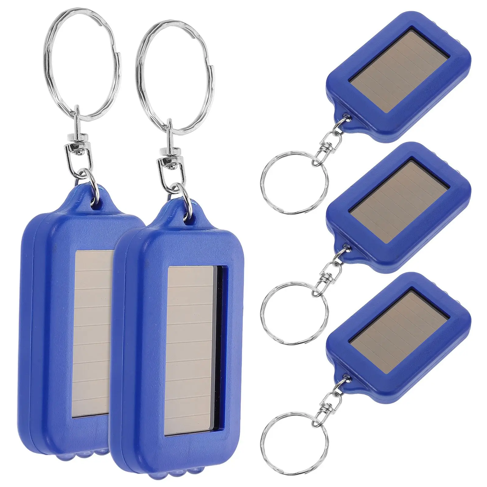5pcs Solar Charging Flashlight Compact Portable Sturdy Keychain Design Mini Outdoor Gear Emergency Supplies Led