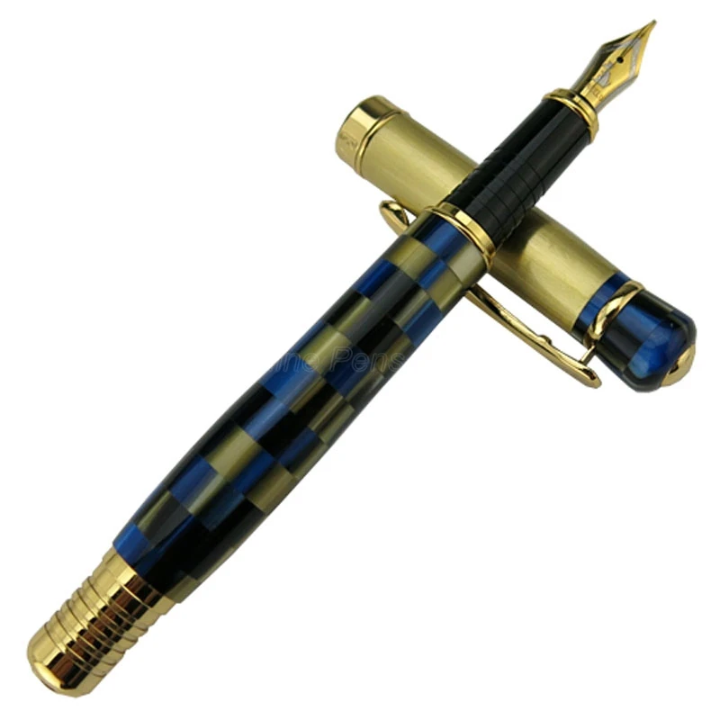 Kaigelu 336 Exquisite Marble Celluloid Fountain Pen Iridium Medium Nib Blue Pattern Business Writing Gift Pen