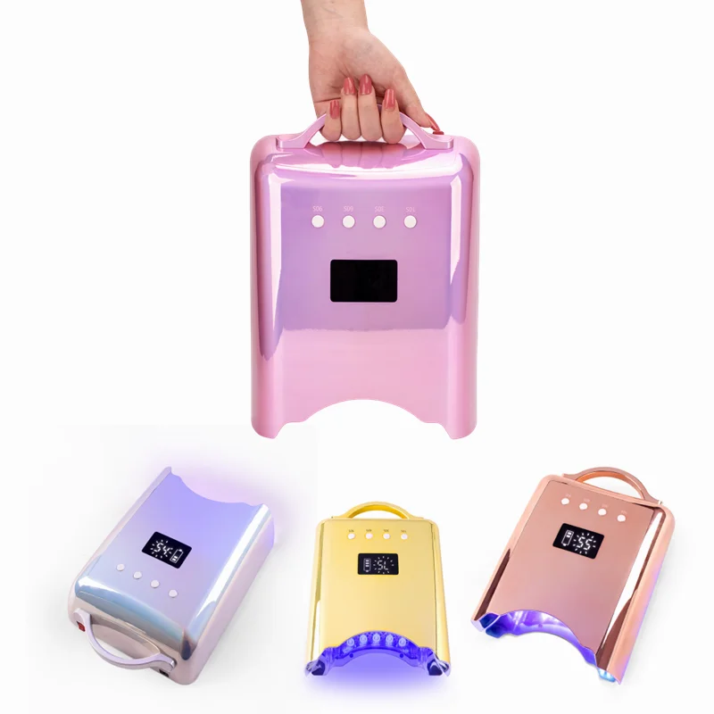 

78w Wireless High Power Salon Pink Lamps Manicure Cordless Nail Dryer Colorful Pink Rechargeable Led Nail Lamp