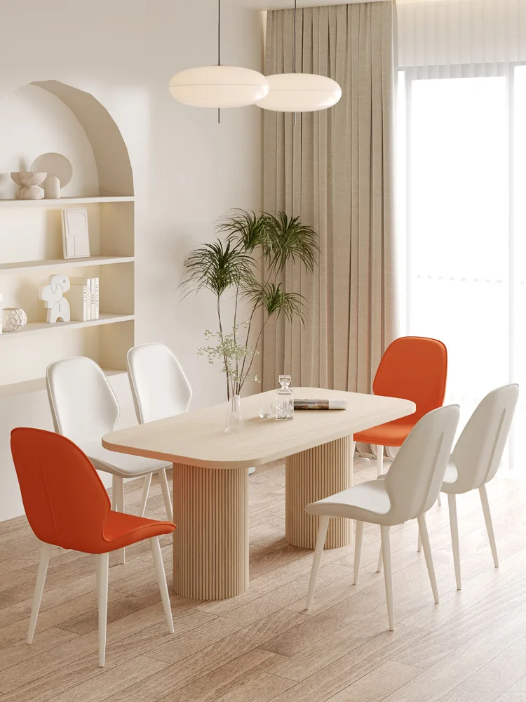 Luxo Estilo Creme Cadeiras de Jantar, Home Backrest Cadeiras, Minimalista Celebridade Internet, Maquiagem e Nail Art Stool, Cadeiras de Escritório