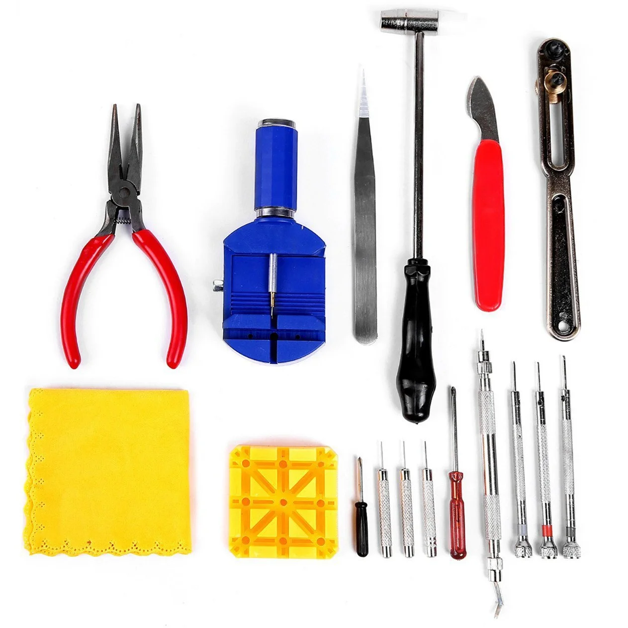 Kit de Réparation de Montre Professionnelle, Ensemble d'Outils à exacpilles de Liaison avec Étui de Transport (Bleu), 17 Pièces