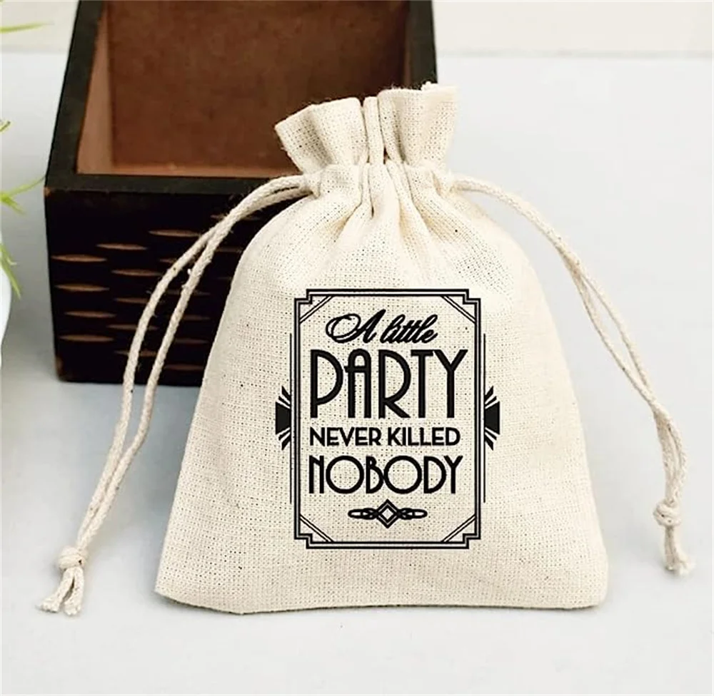 20pcs little party never killed nobody Bags Bachelors party favor bags - Art deco wedding favor bag hangover kit bags