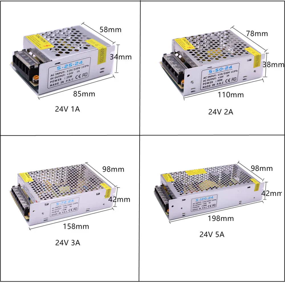 5V/12V24V Lighting Transformer 5A 10A Switching Power Supply 60W 120W 150W 200W 250W 360W LED Driver Adapter for LED Strip Light