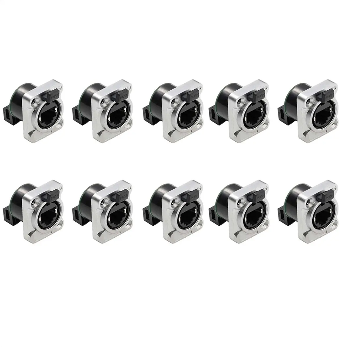 T35C 10PCS Ethernet Rj45 Chassis Socket NE8FDP Ethernet Pass Through Connector IP65 Waterproof D